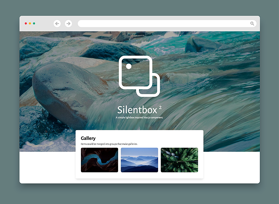 SilentBox is a minimalist extension for Vue.js that allows to display preview images and videos in an expanded window above the existing page.